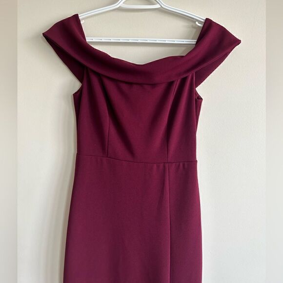 Lulu's Aveline Burgundy Off-the-Shoulder Maxi Dress - Picture 4 of 11